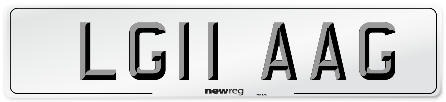 LG11 AAG Number Plate from New Reg